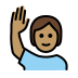 Person Raising Hand Medium Skin Tone OpenMoji emoji
