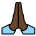 Folded Hands: Dark Skin Tone OpenMoji emoji