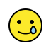 Smiling face with tear OpenMoji emoji