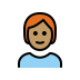 Person, Medium Skin Tone: Red Hair OpenMoji emoji