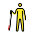 Person with white cane OpenMoji emoji