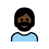 Mann mit Bart: Dunkle Hautfarbe OpenMoji emoji
