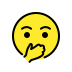 Face with open eyes and hand over mouth OpenMoji emoji