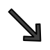 Down-right arrow OpenMoji emoji