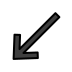 Down-left arrow OpenMoji emoji
