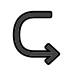Left arrow curving right OpenMoji emoji