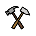 Hammer and pick OpenMoji emoji