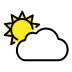 Sun behind cloud OpenMoji emoji