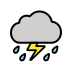 Cloud With Lightning and Rain OpenMoji emoji