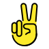 Victory hand OpenMoji emoji
