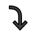 Right arrow curving down OpenMoji emoji