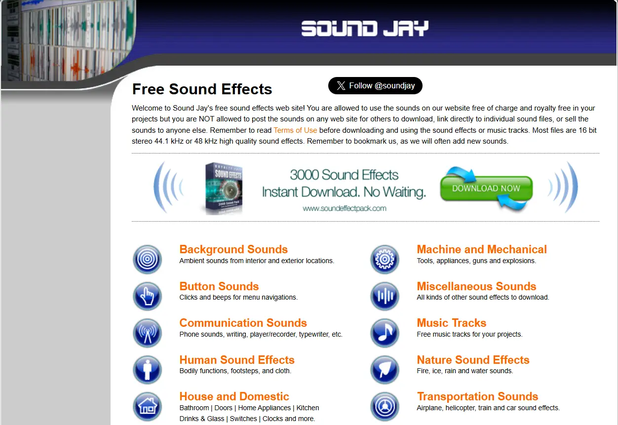 免費音效網站 #008 - Sound Jay
