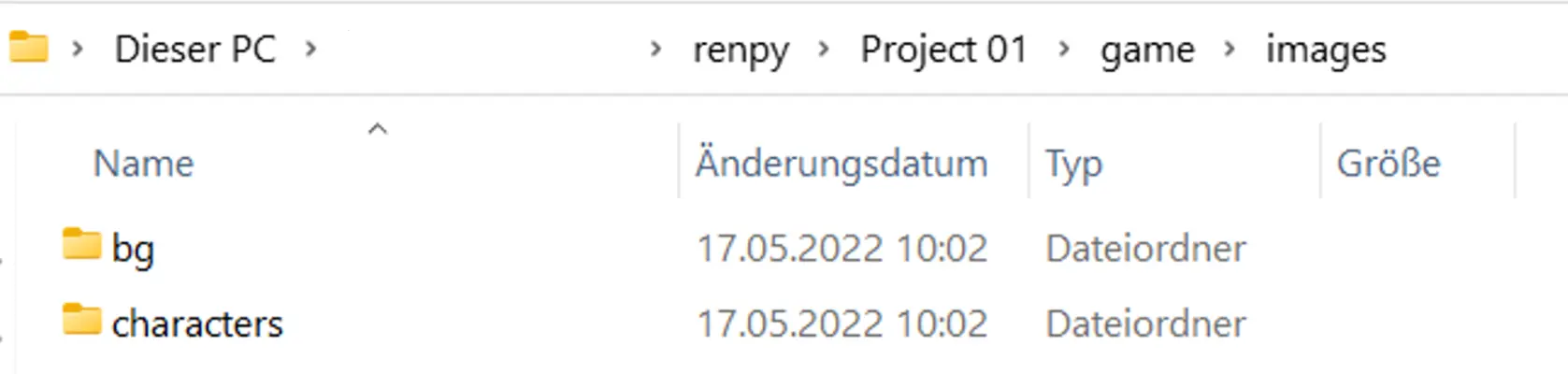 renpy project folder