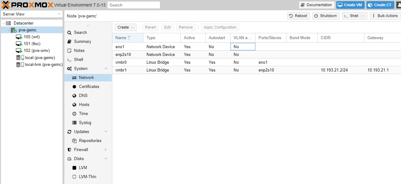 PVE config