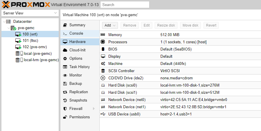 Openwrt VM config