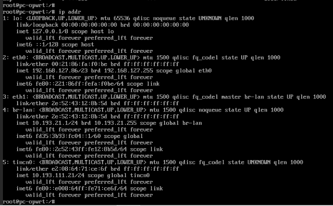 Openwrt VM status