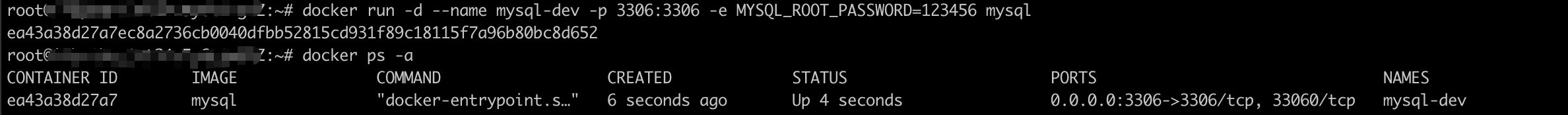 运行MySQL镜像