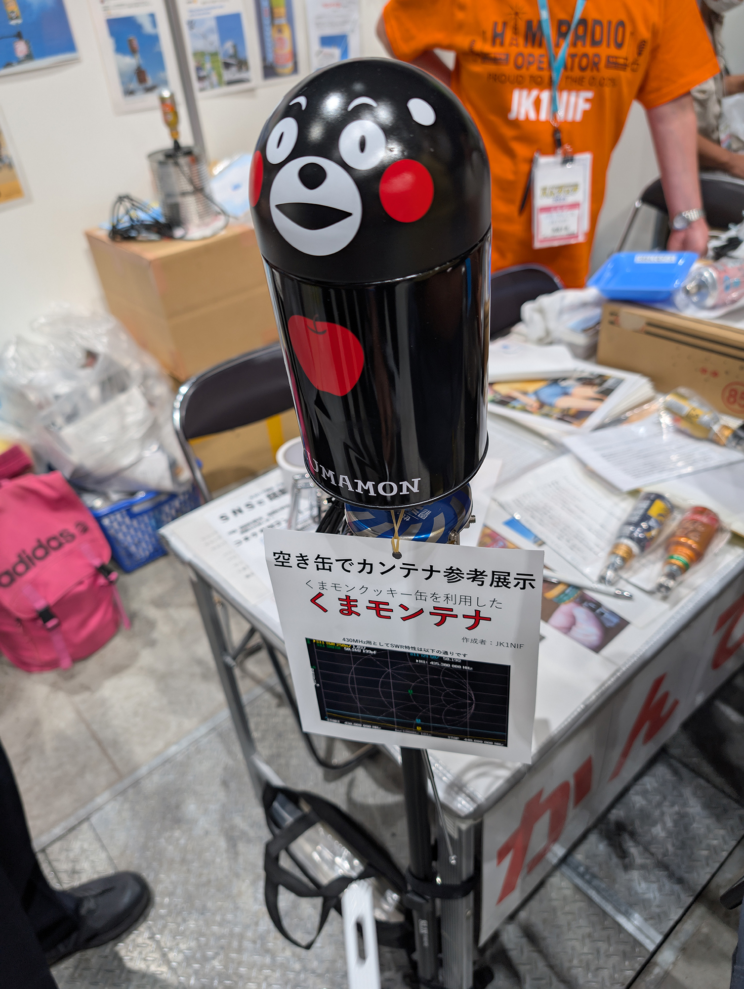 熊本熊饼干罐做的天线