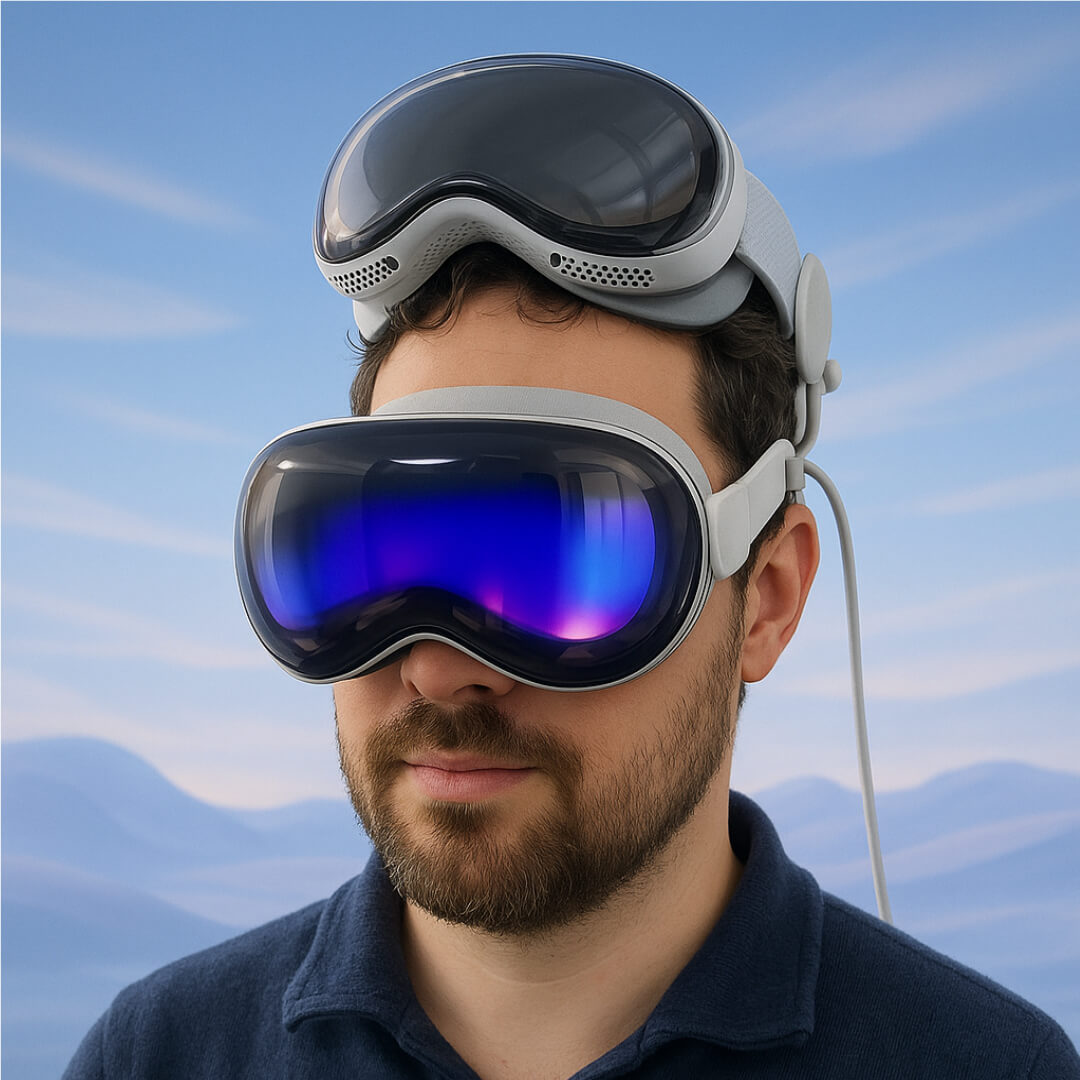 Wearing 2 Vision Pro headsets while onboarding them