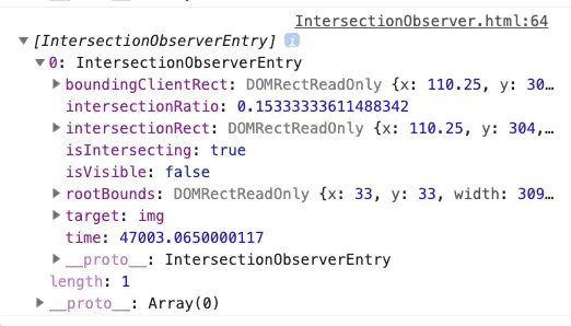 IntersectionObserverEntry打印的值