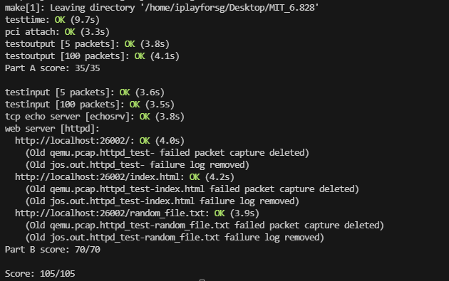 [MIT 6.828 Lab 6] 10