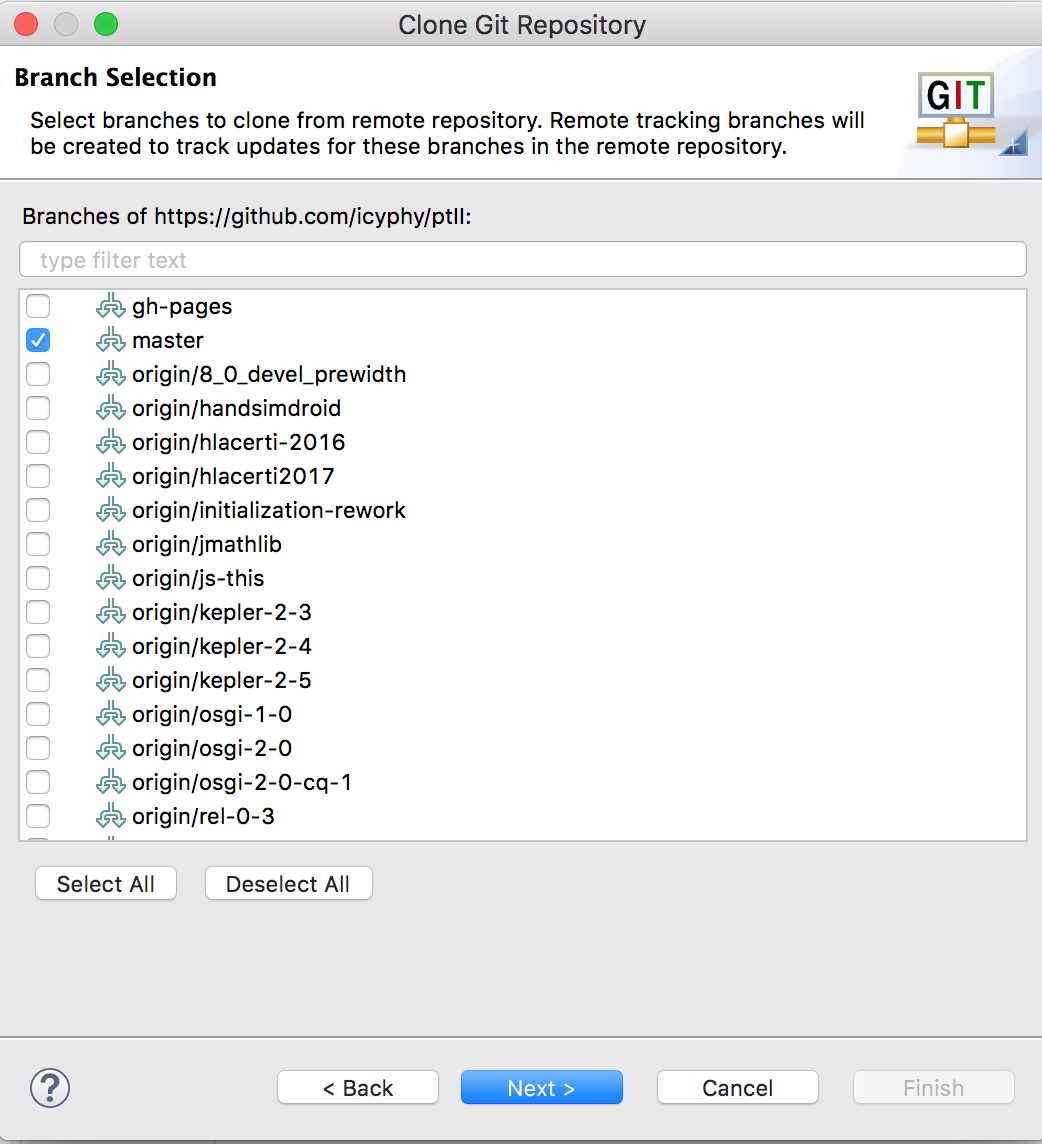Eclipse Branch Selection