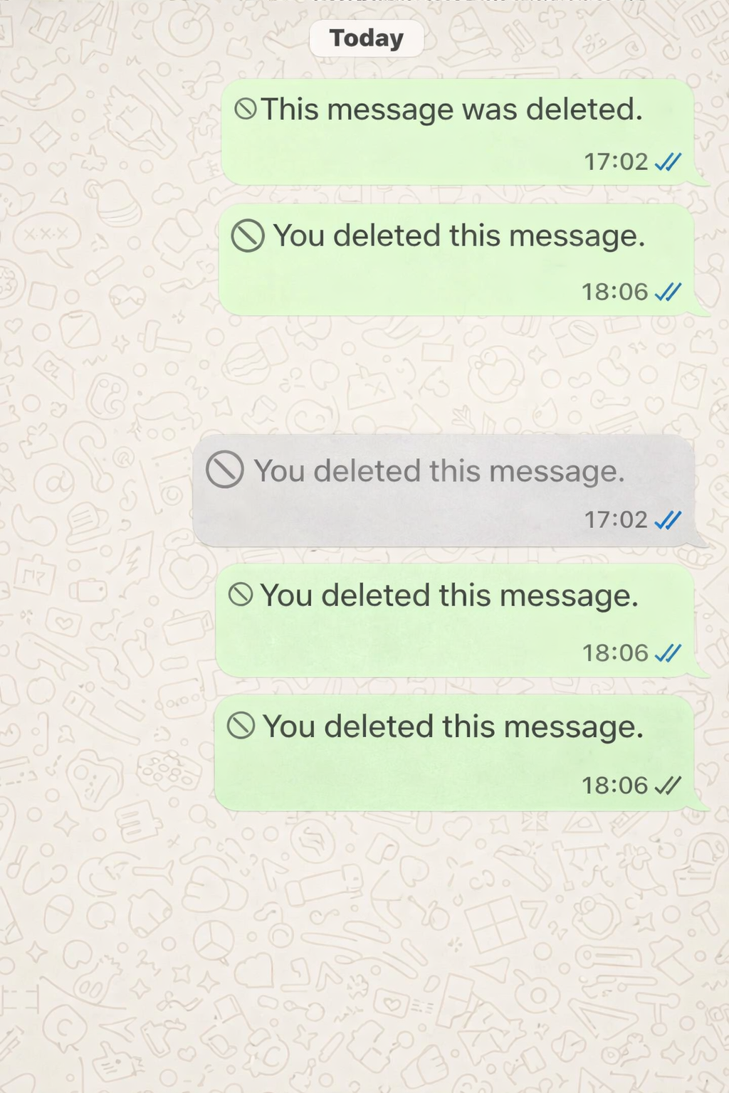 Delete for everyone option on WhatsApp