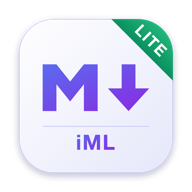 iML 编辑器的图标:白底紫色的 M↓,右上角绿色的 LITE 角标