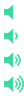 Meter_Effect.png: four speaker icons stacked vertically, from no waves to three waves