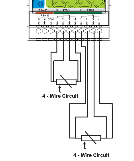 AIO-422-R1 RTD connection wiring reference