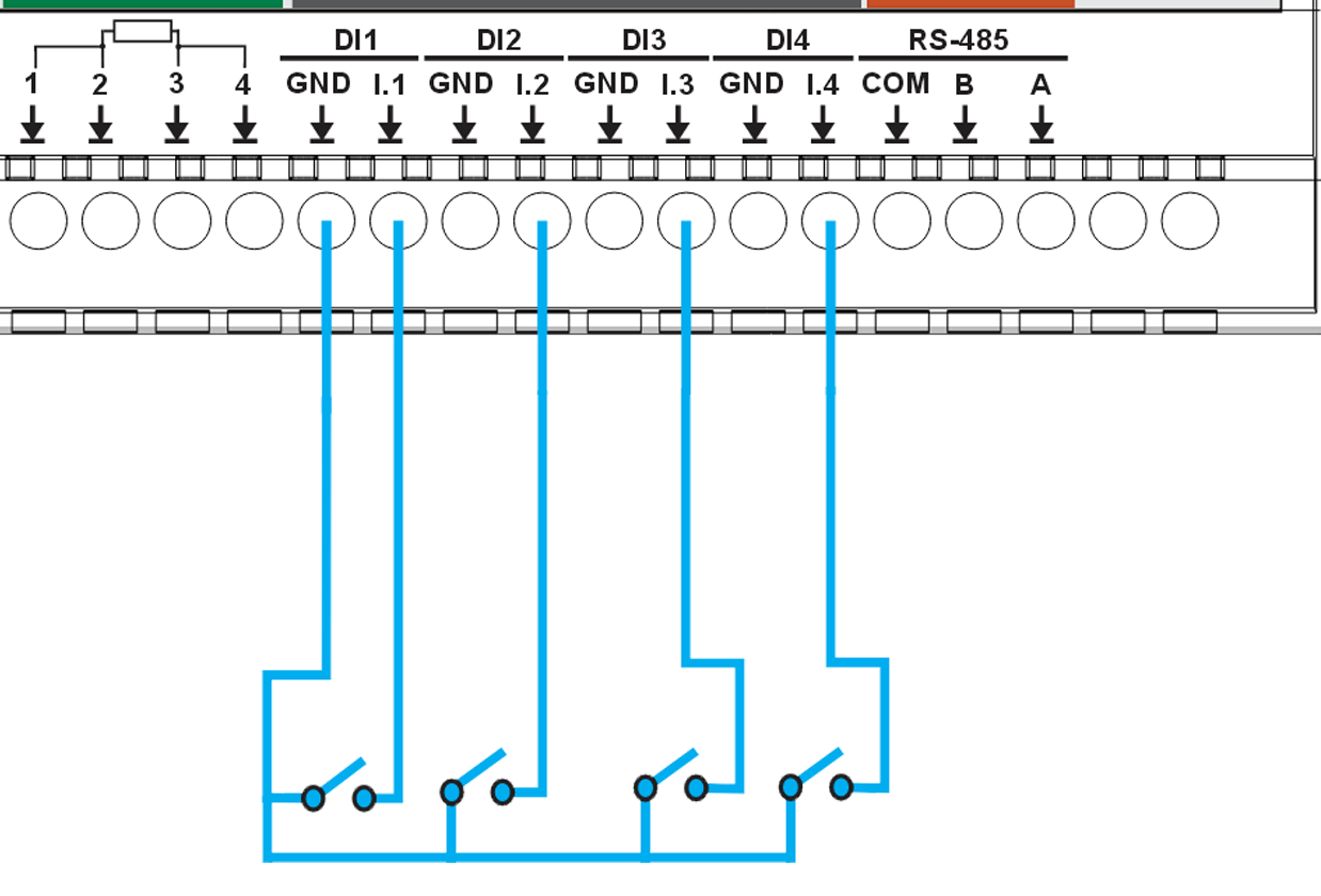 Wiring example: shared common wiring approach