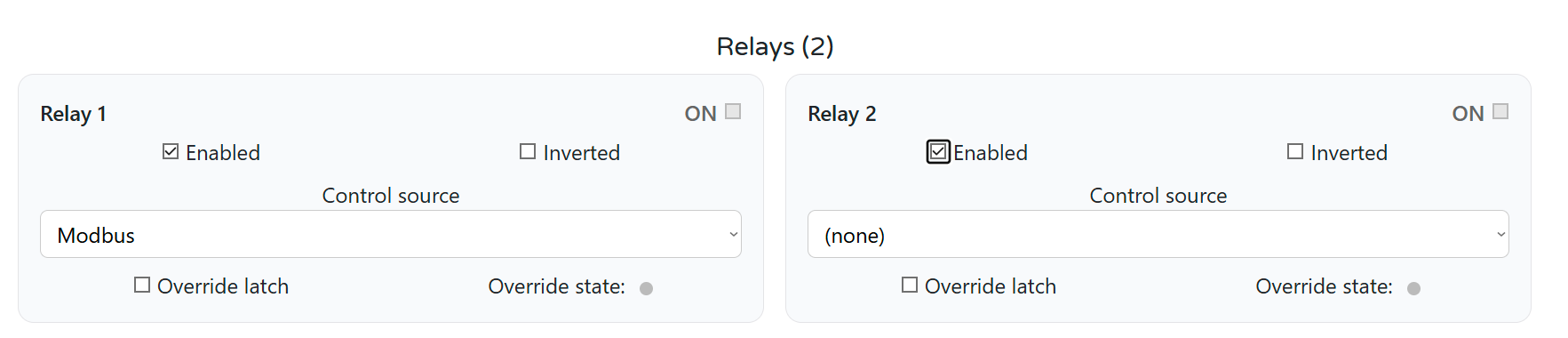WLD WebConfig relay configuration