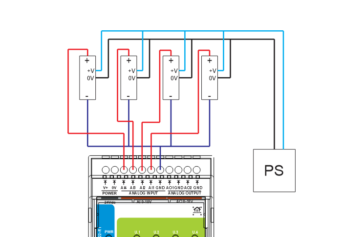 AIO-422-R1 analog input wiring reference