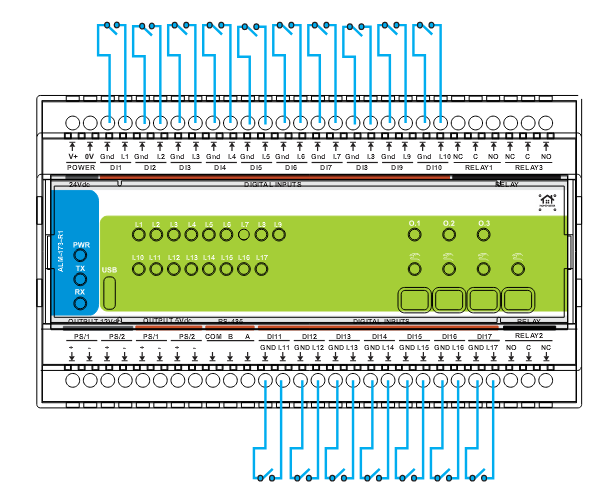 ALM-173-R1 digital inputs wiring