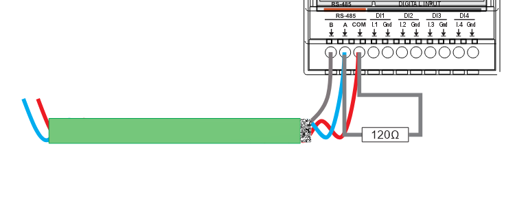RS-485 Modbus wiring for DIM-420-R1