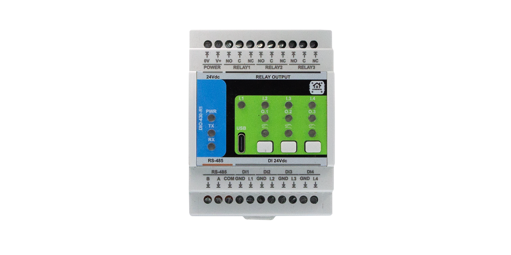 HomeMaster DIO-430-R1 DIN-rail digital I/O module