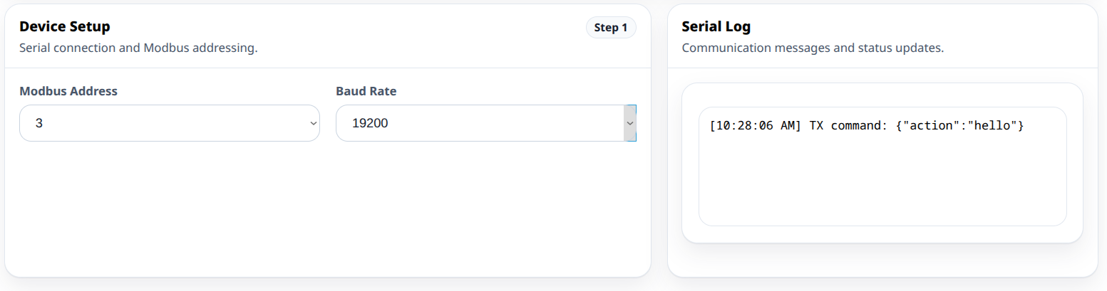 WebConfig interface: I/O configuration