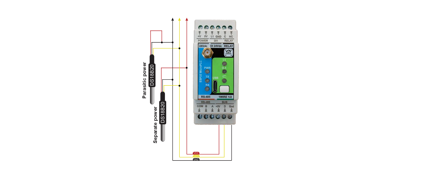 1-Wire wiring example