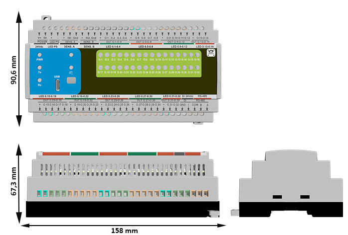 HomeMaster STR-3221-R1 mechanical drawing with dimensions in mm