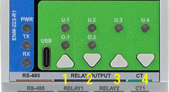 STR-3221-R1 button and status LED detail
