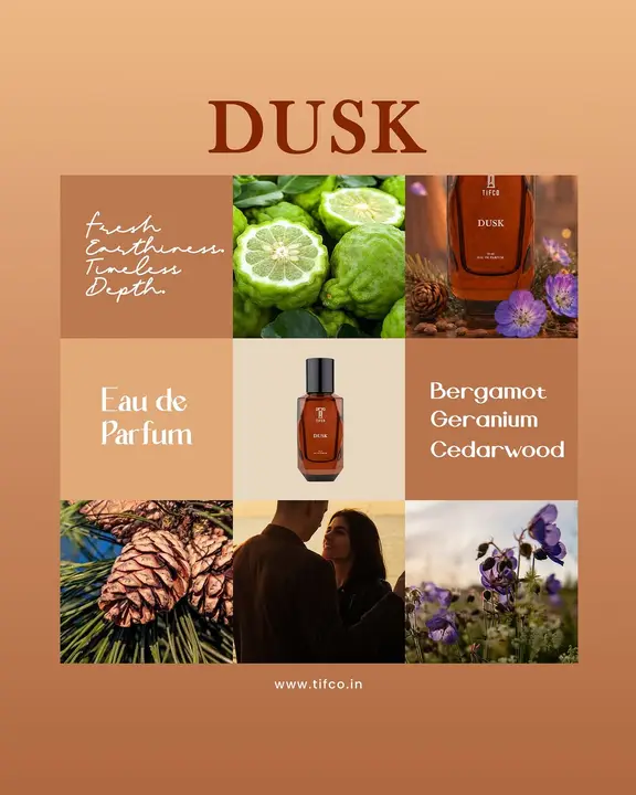 DUSK Fresh Earthiness. Timeless Depth. 🤎A refined blend of Bergamot, Geranium, and Cedarwood—m