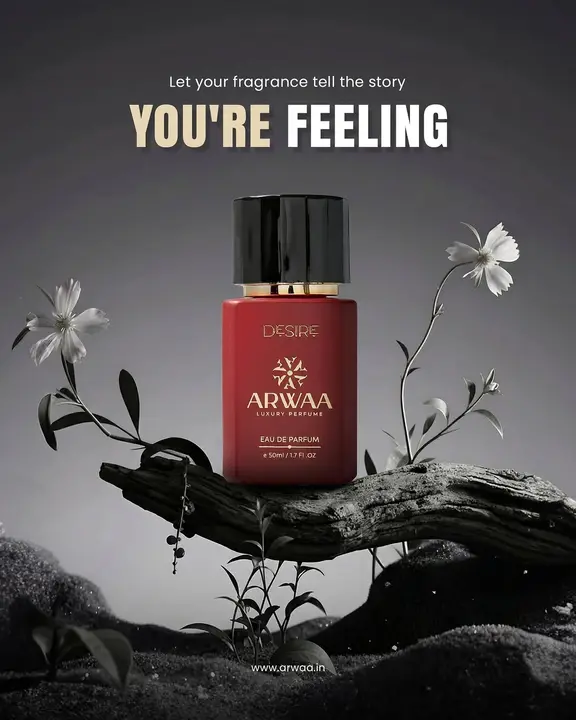 ✨ Desire – Let your scent speak before you do. 💫All Arwaa fragrances are now at 40% OFF – limit