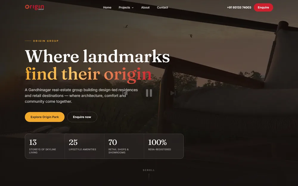 Origin Group homepage