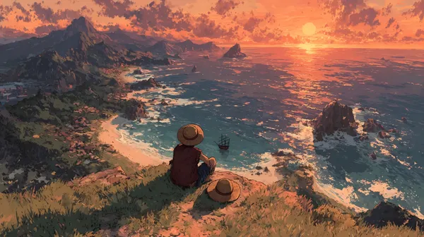 Sunset Over Coastal Landscape