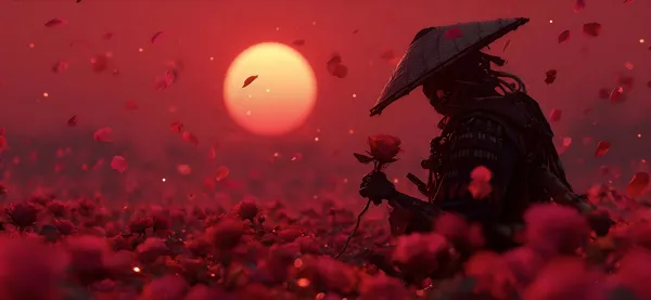 Crimson Bloom: Samurai and Cherry Blossoms