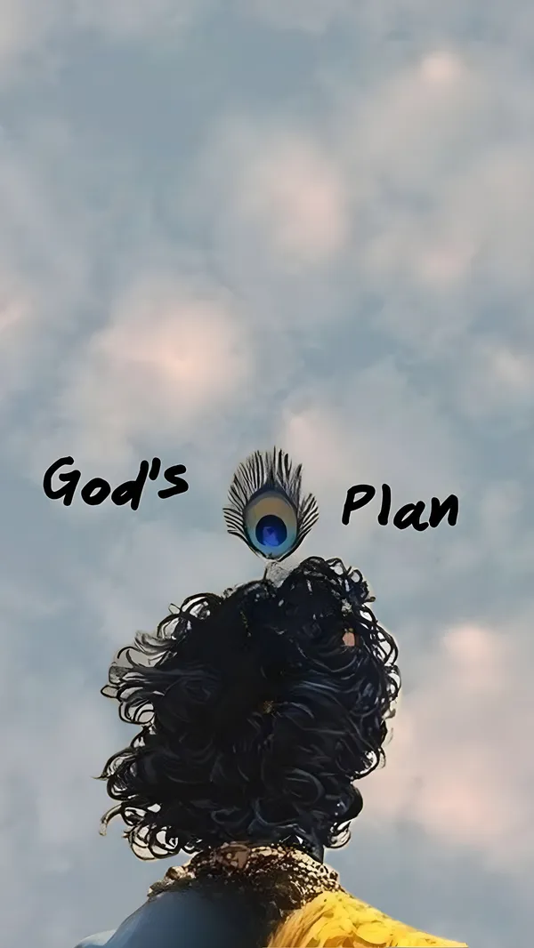 Peacock Feather and Woman's Hair Against Cloudy Sky