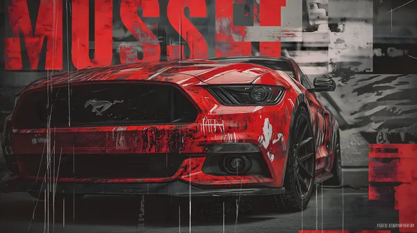 Red Muscle Car Wallpaper