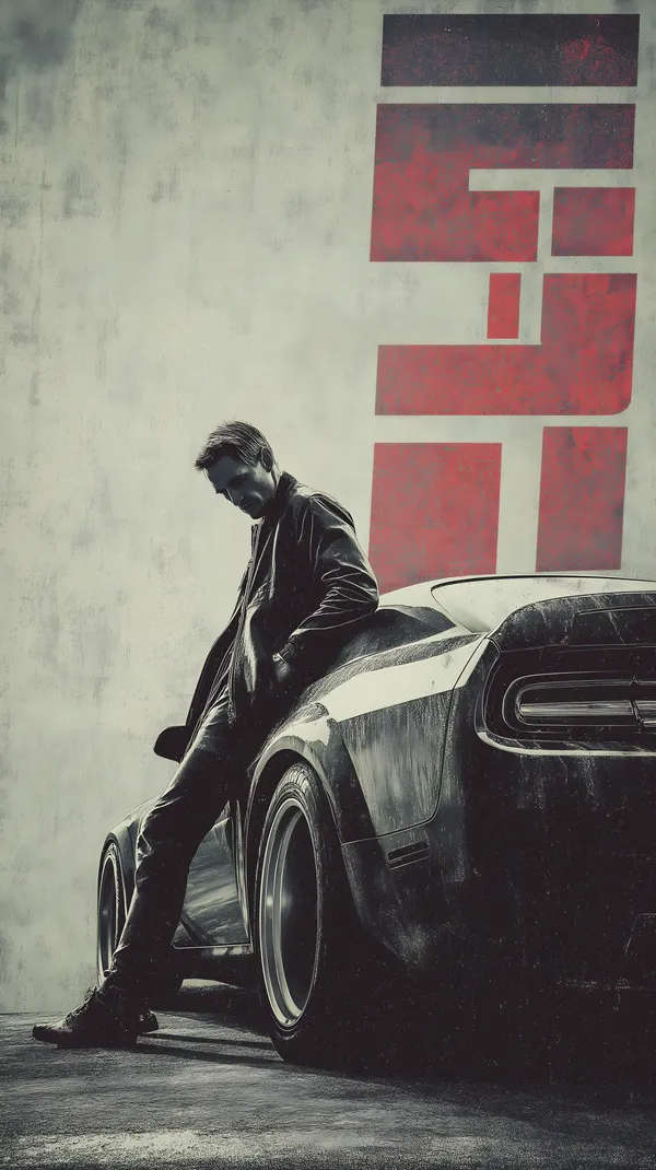 Muscle Car and Man Wallpaper