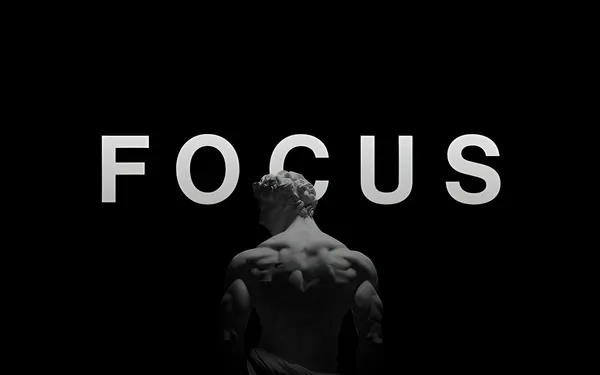 Focus Black Wallpaper - Sculpted Strength