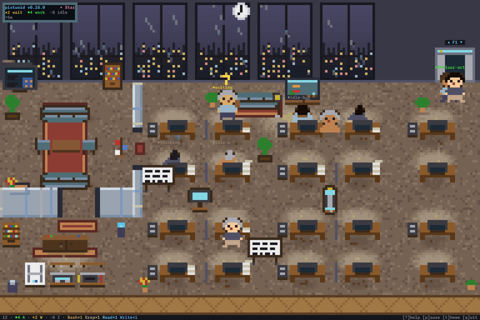 pixtuoid animated demo